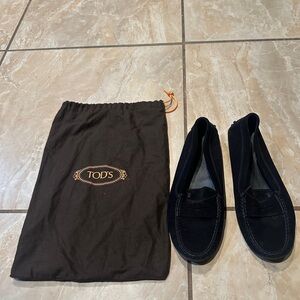 Black Tods Women’s Nuovo Gommino Driving Loafers Size 37.5